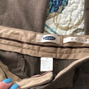 Brown plaid wide leg work pants 20